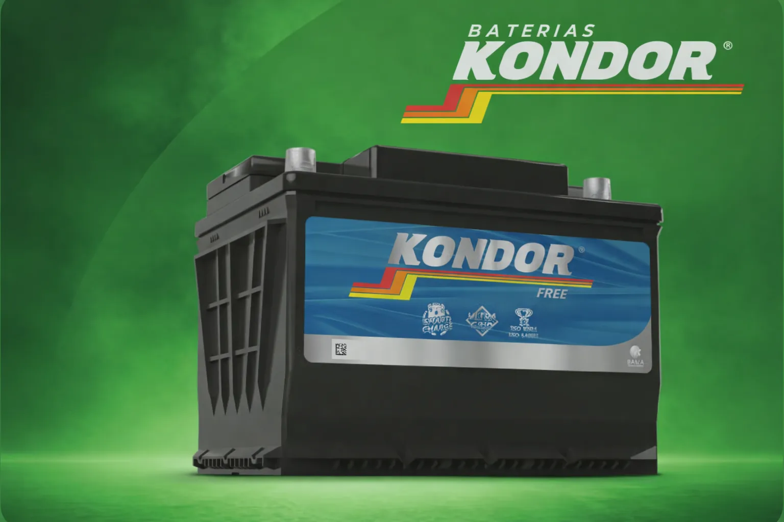 Bateria Kondor Free sobre fundo verde
